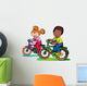 Nice Girl and Boy on the Bikes Wall Decal