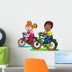 Nice Girl and Boy on the Bikes Wall Decal