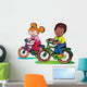 Nice Girl and Boy on the Bikes Wall Decal