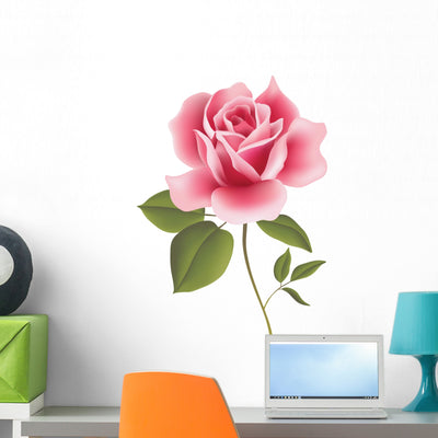 Flower Rose Wall Decal shown on a wall