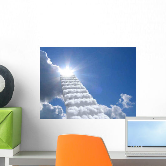 Stairs Sky Clouds Concept Wall Decal Design 2
