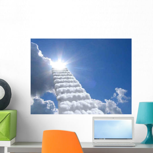 Stairs Sky Clouds Concept Wall Decal Design 2