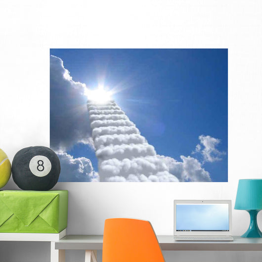 Stairs Sky Clouds Concept Wall Decal Design 2