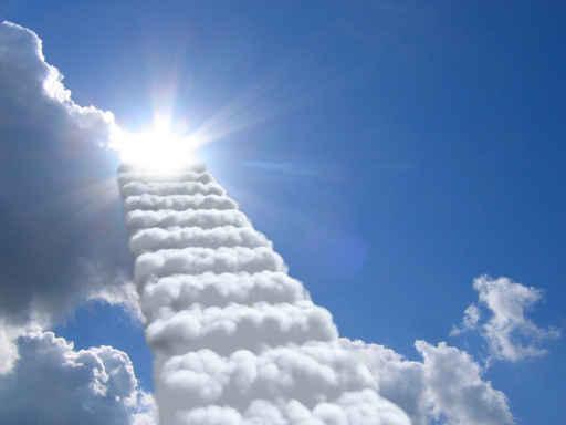 Stairs Sky Clouds Concept Wall Decal Design 2
