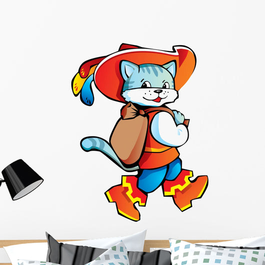 Happy Puss Boots Wall Decal