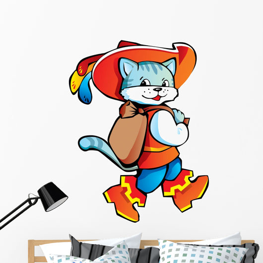 Happy Puss Boots Wall Decal