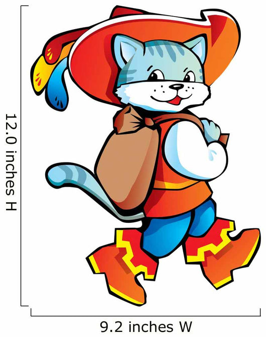 Happy Puss Boots Wall Decal