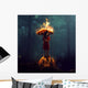 Woman with Burning Umbrella Wall Decal