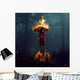 Woman with Burning Umbrella Wall Decal