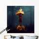 Woman with Burning Umbrella Wall Decal