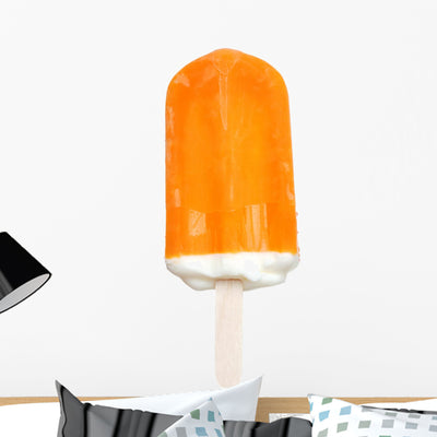 Orange Creamsicle Popsicle Wall Decal shown on a wall