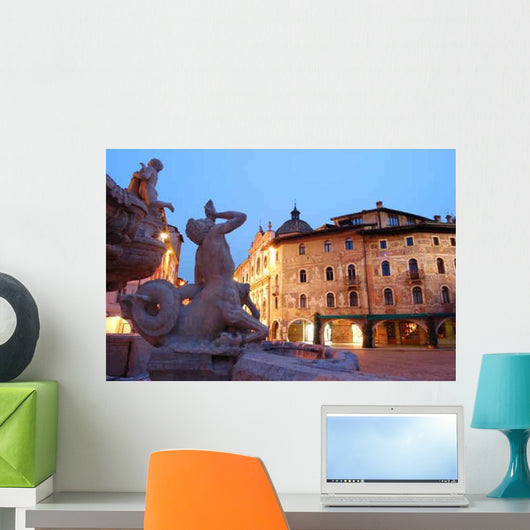 Neptune Fountain Piazza Duomo Wall Decal