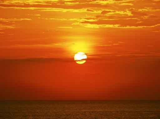 Red Sunset over Tranquil Wall Decal