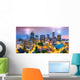 Aerial Charlotte NC Evening Skyline Wall Decal