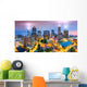 Aerial Charlotte NC Evening Skyline Wall Decal