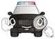 Police Car Cartoon Wall Decal