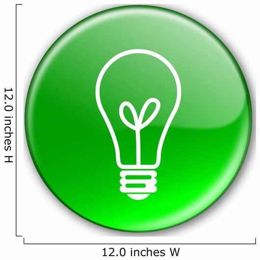 Button with Light Bulb Wall Decal