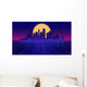 Retro Futuristic Skyscraper City Wall Decal Design 1