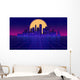 Retro Futuristic Skyscraper City Wall Decal Design 1
