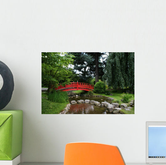 Red Bridge Japanese Garden Wall Decal