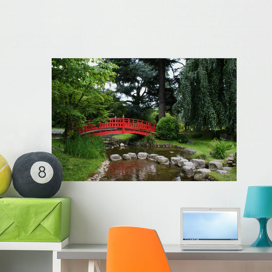 Red Bridge Japanese Garden Wall Decal