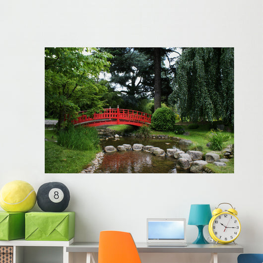 Red Bridge Japanese Garden Wall Decal
