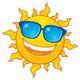 Sun Wearing Sunglasses Wall Decal
