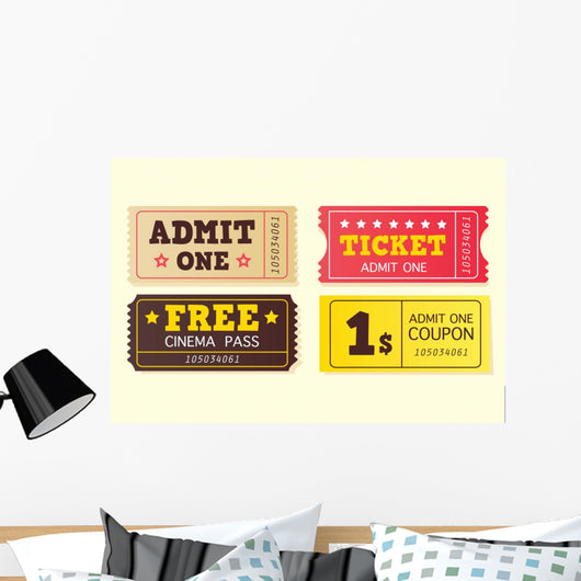 Movie Theater Tickets Wall Decal