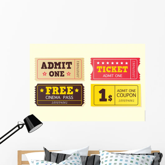Movie Theater Tickets Wall Decal