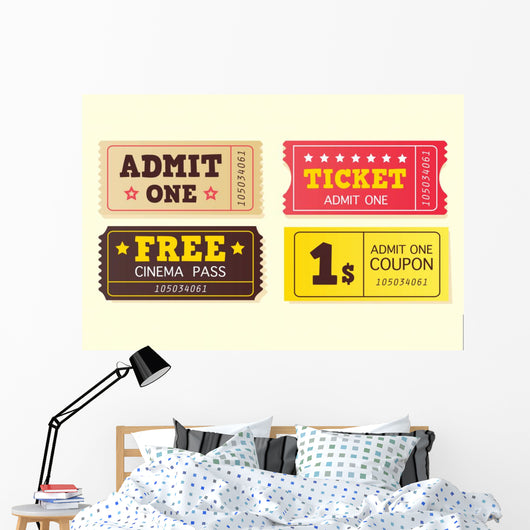 Movie Theater Tickets Wall Decal