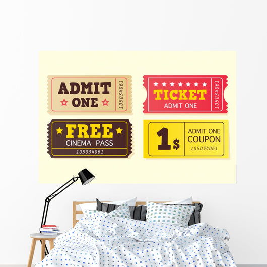 Movie Theater Tickets Wall Decal