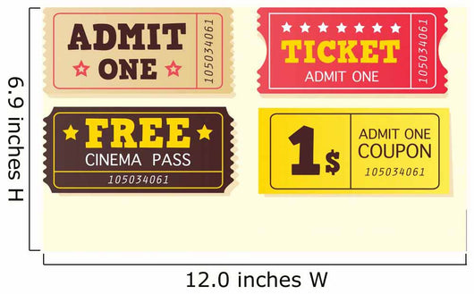 Movie Theater Tickets Wall Decal