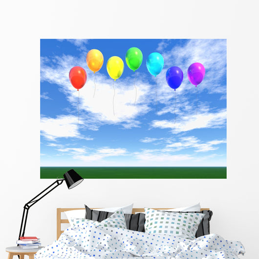 Rainbow Balloons Wall Decal