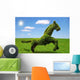 Lonely Tree-horse Green Meadow Wall Decal