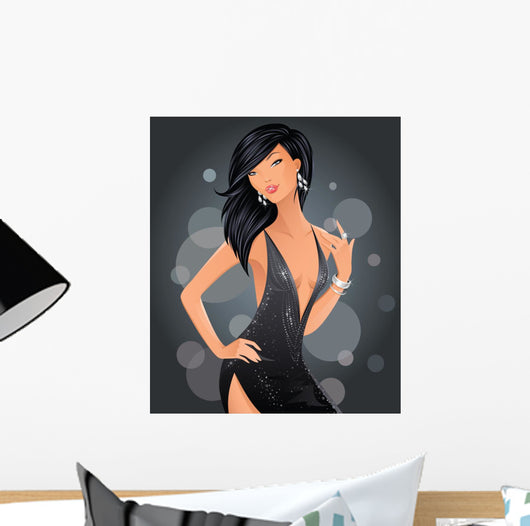 Disco Glamour Girl Wall Decal