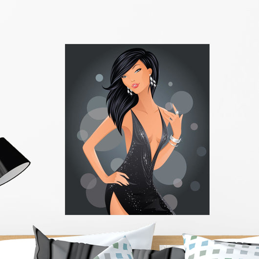 Disco Glamour Girl Wall Decal