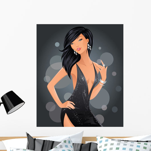 Disco Glamour Girl Wall Decal