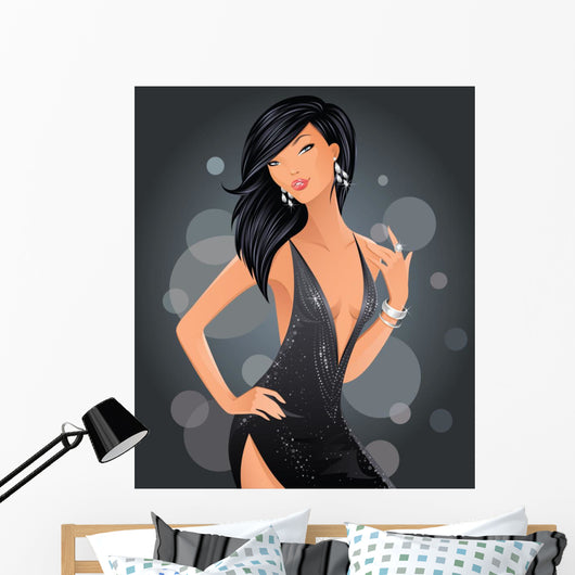 Disco Glamour Girl Wall Decal