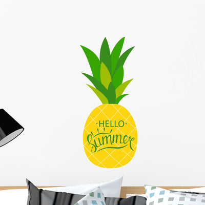 Say Hello to Summer Wall Decal shown on a wall