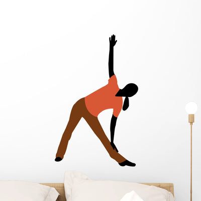 Aerobic Stretching Exercise Wall Decal shown on a wall