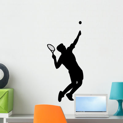 Tennis Player Wall Decal Design 2 shown on a wall
