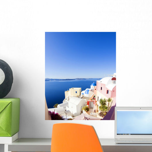 Santorini Greek Island Scene Wall Decal