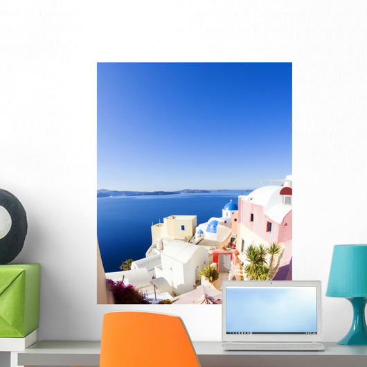 Santorini Greek Island Scene Wall Decal