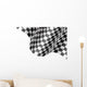 Checkered Flag Wave White Wall Decal