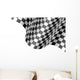 Checkered Flag Wave White Wall Decal