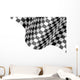 Checkered Flag Wave White Wall Decal
