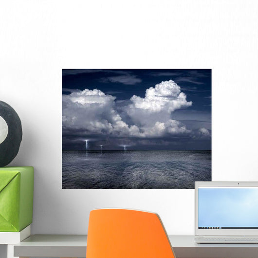 Lightning Storm Sea Wall Decal