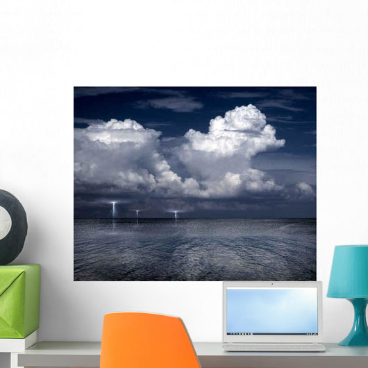 Lightning Storm Sea Wall Decal