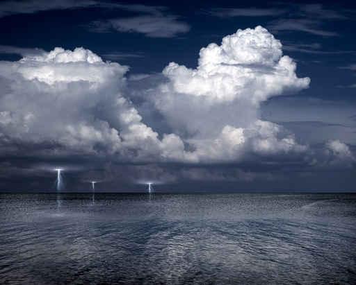 Lightning Storm Sea Wall Decal