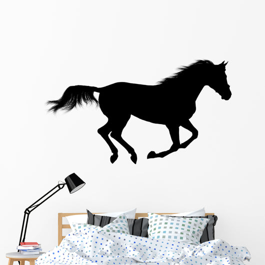 Silhouette Galloping Stallion Wall Decal